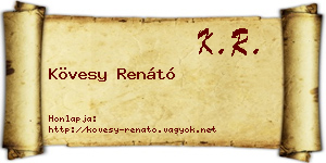 Kövesy Renátó névjegykártya